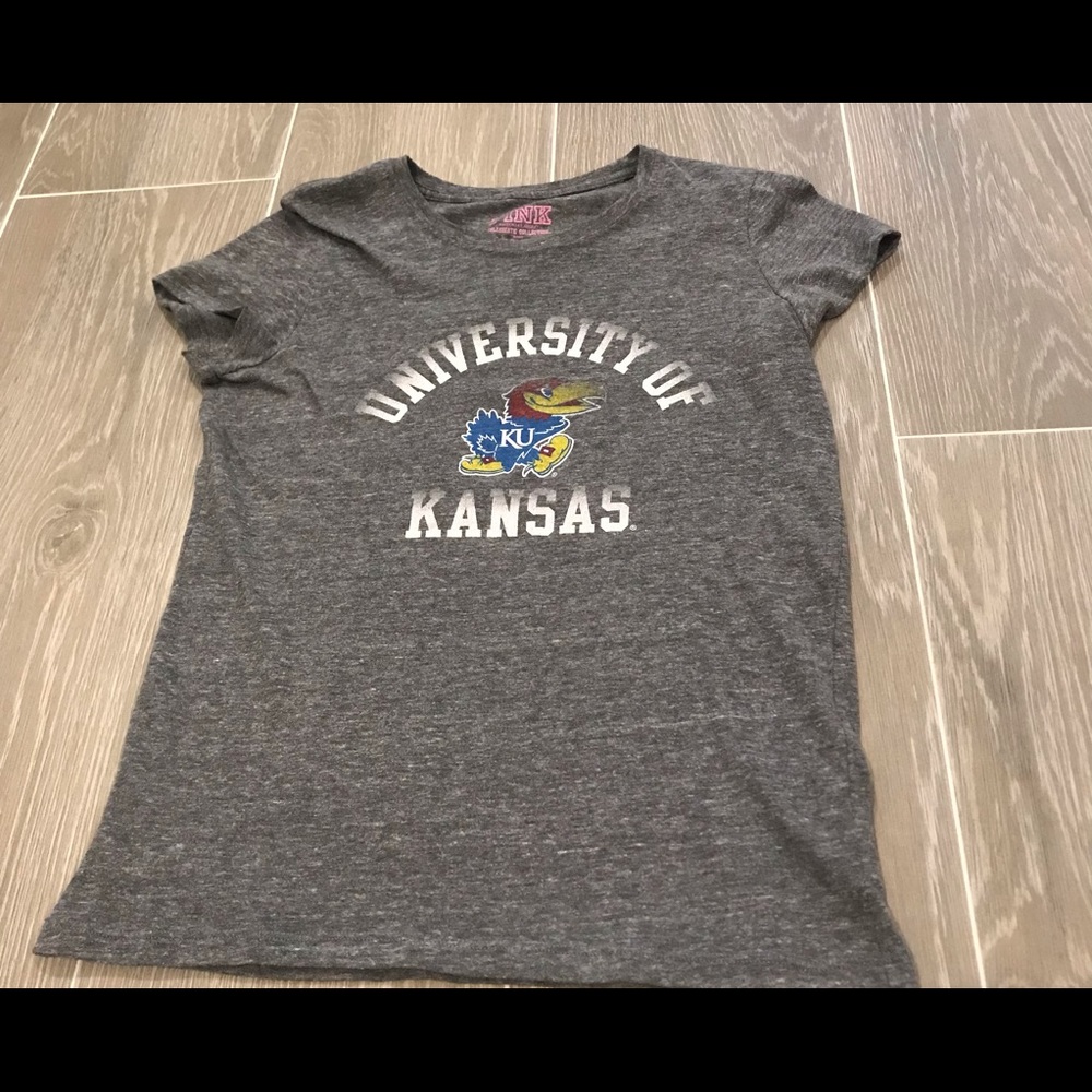 Pink University of Kansas Jayhawks gray Tshirt